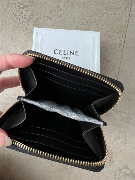 celine triomphe wallet on strap|celine zipped card holder.